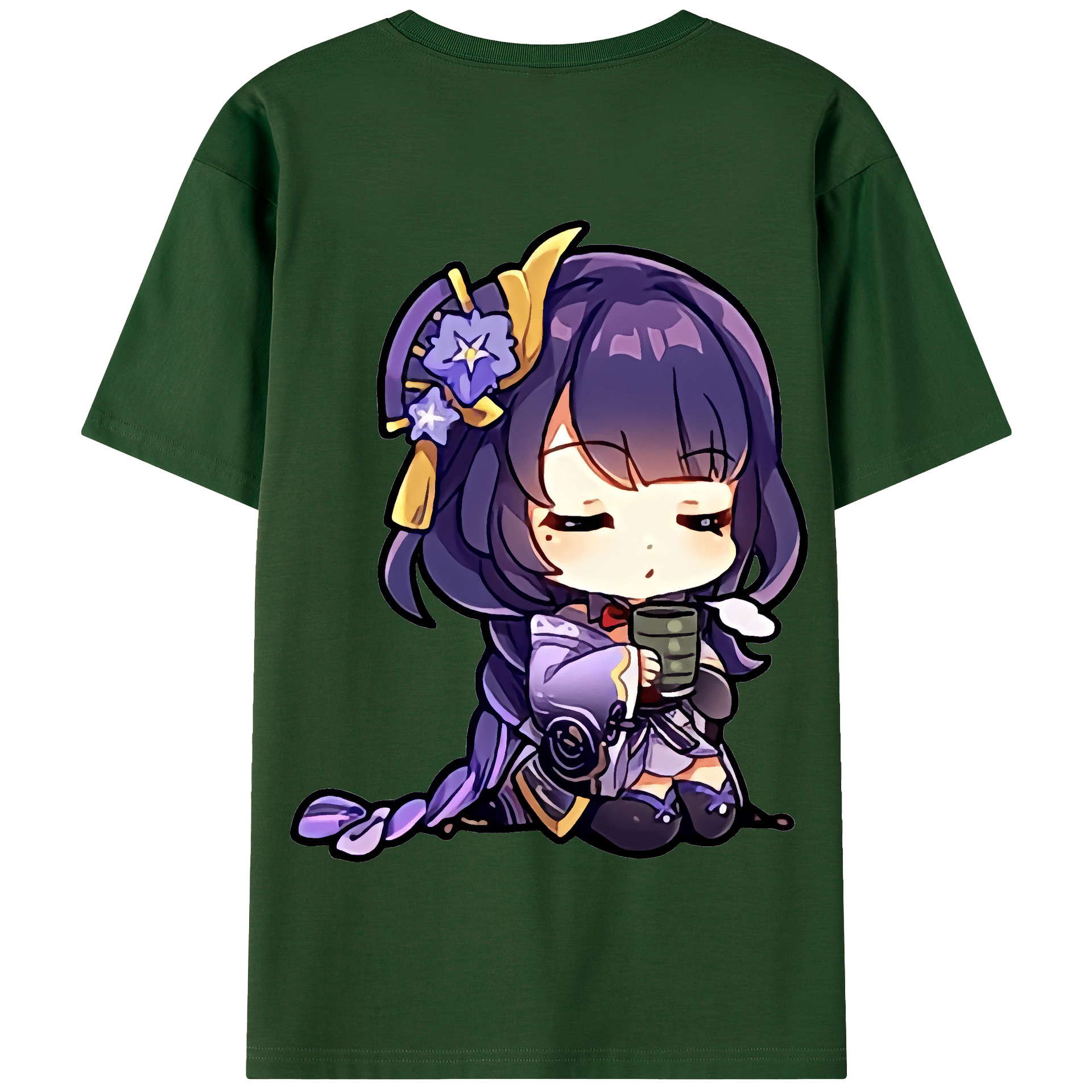 げんし神 雷電将軍 らいでんしょうぐん genshin Raiden Shogun 綿100％半袖Tシャツ（背面プリント）